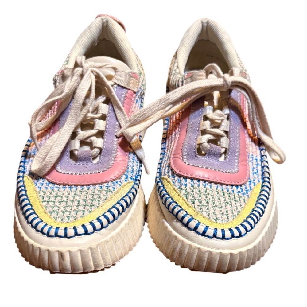 Dolce Vita Platform Sneakers Women's Multi-Color Dolen Funfetti Knit 10
